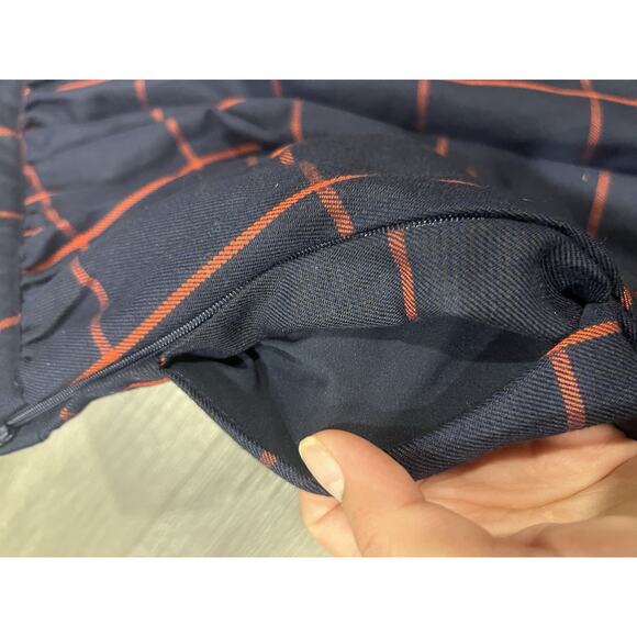 Modcloth Women Blue Plaid Lined Cotton Pocket A-Line Skirt Large - Picture 5 of 5